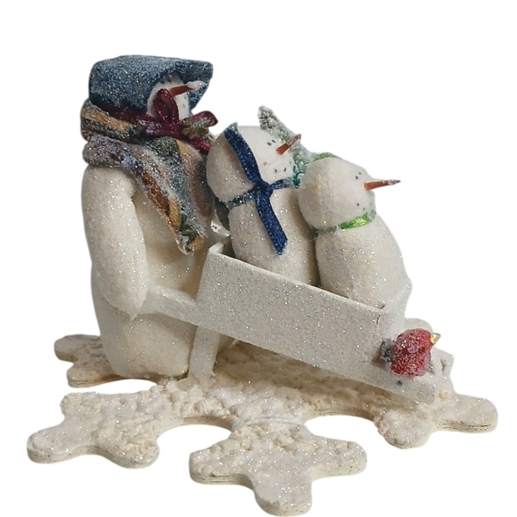 Collectable Creations Mini Snow Scenes- Sparkle Wheelbarrow Ride Christmas Decor - Picture 8 of 13
